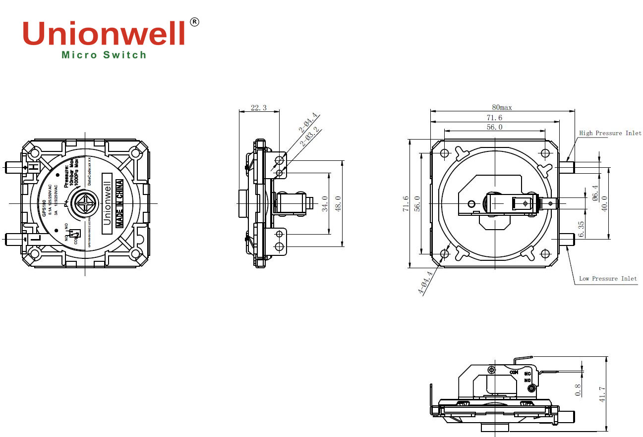 air pressure switch drawing